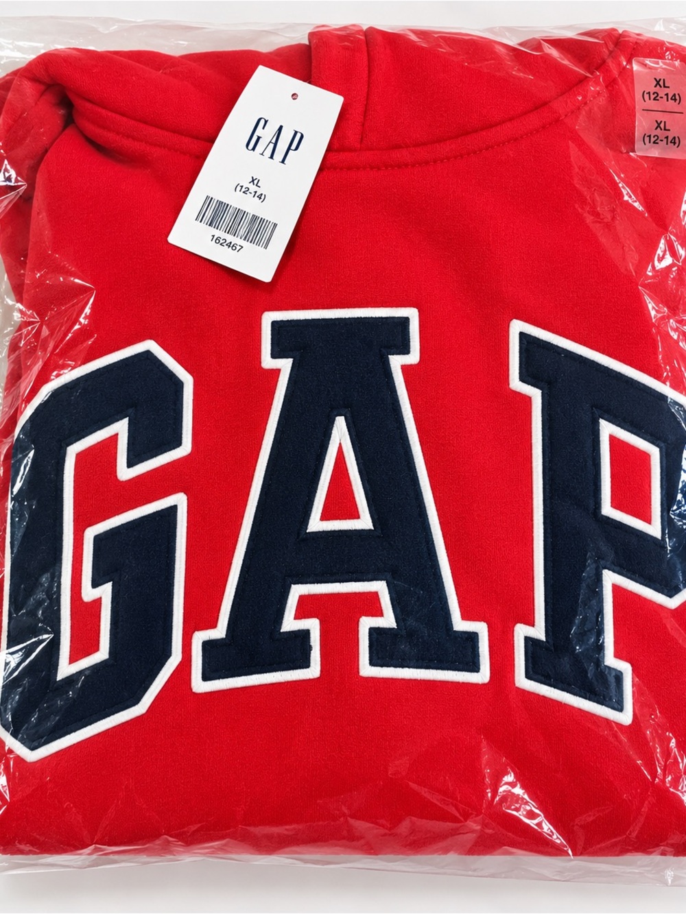 GAP Red Hoodie with Navy Logo